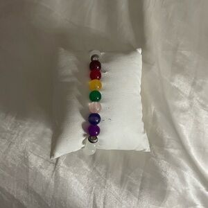 Multicolor clear bracelet beaded